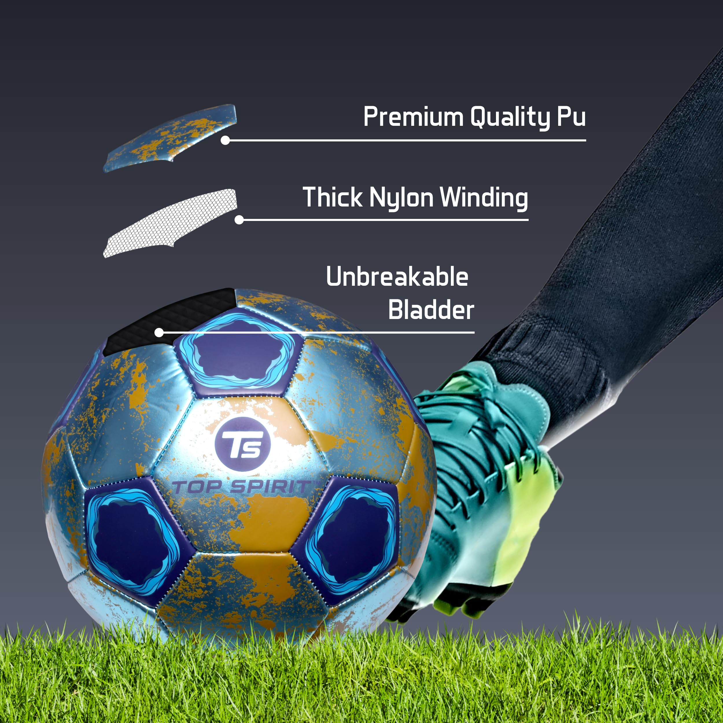 Size 5 Soccer Ball for Professional Training & Games - Durable Match Football for Youth and Adult Players - Perfect for Practice, Tournaments & Backyard Play