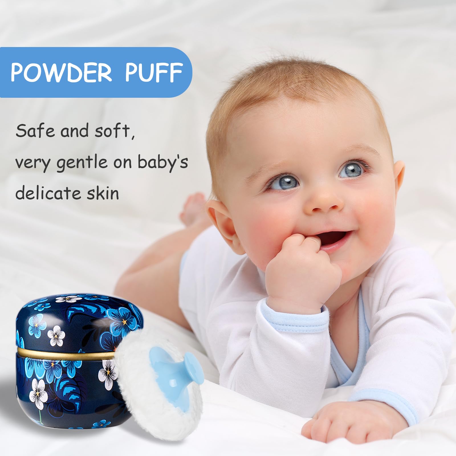 Blooming Season Powder Puff & Loose Powder Container Set - Travel-Friendly Body Dusting Powder Case for Women & Baby - Perfect for Makeup Touch-Ups & On-the-Go Use