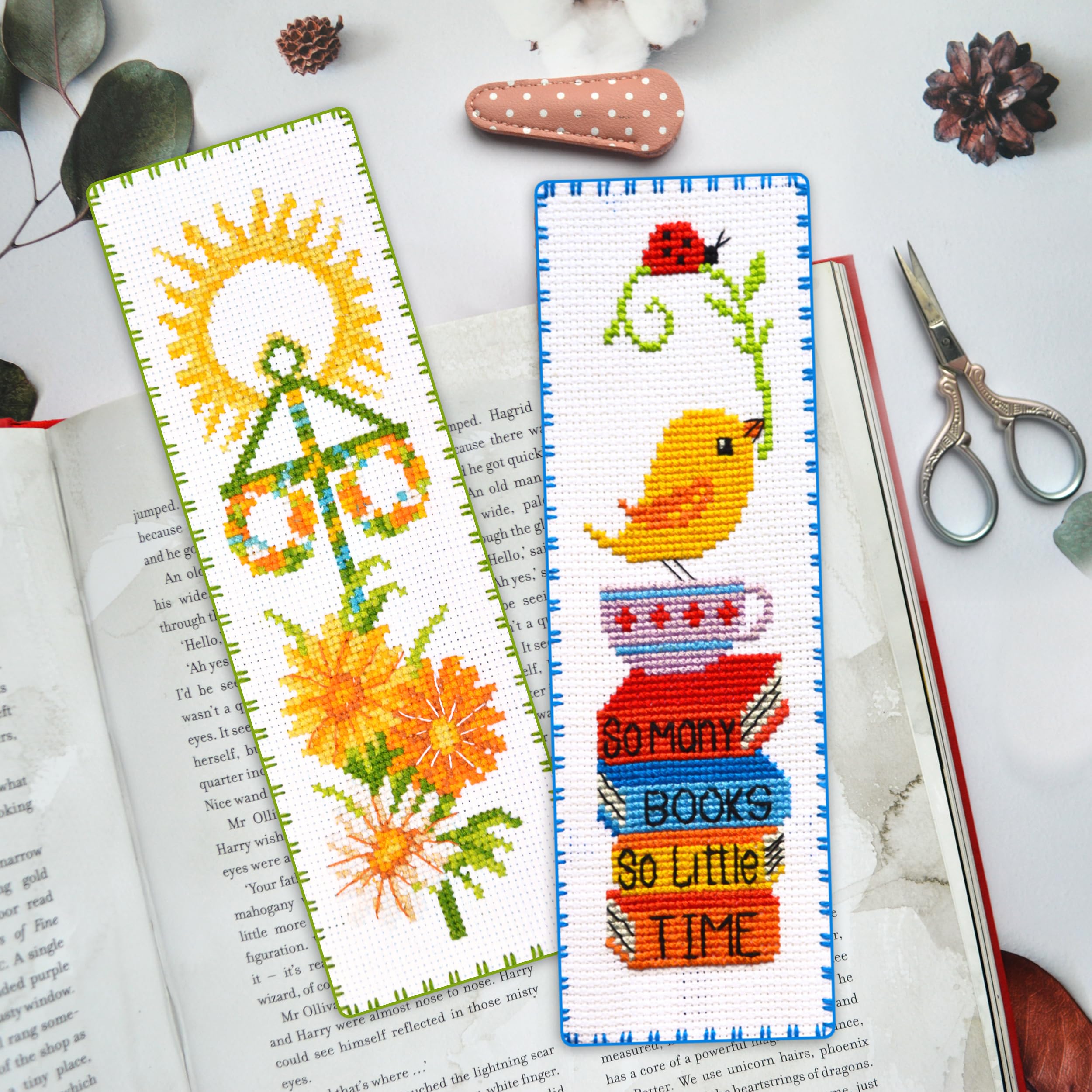 Midsummer Counted Cross Stitch Bookmark Kit - DIY Hand Embroidery Set for Adults | Floral Bookmark for Reading, Gifts & Home Decor
