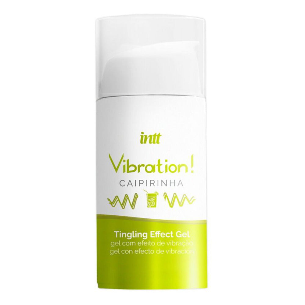 Intt Vibration Warming Gel - Tingling Sensation with Caipirinha Flavor for Muscle Relaxation & Sensual Massage - Perfect for Couples & Spa Nights