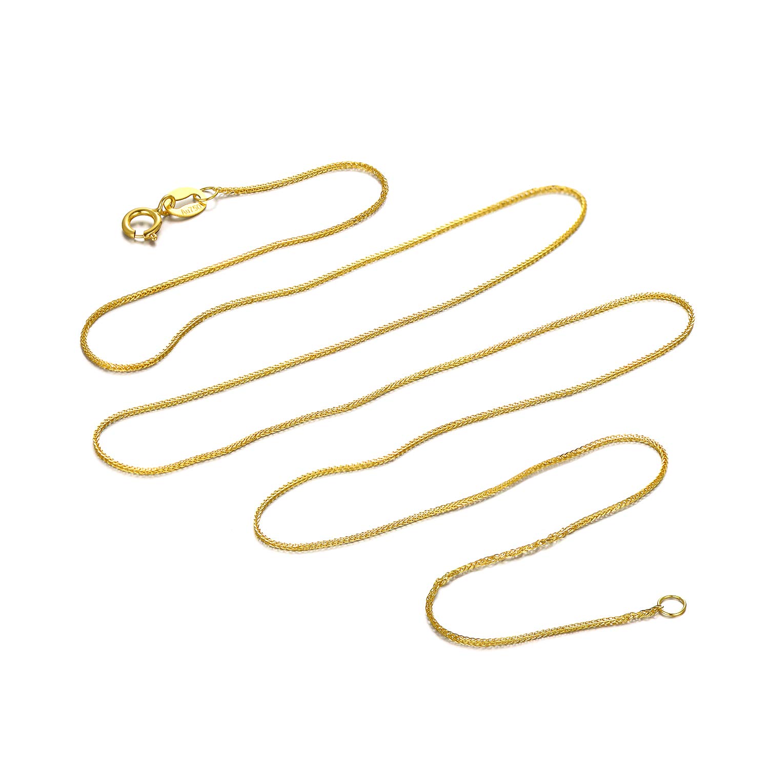 SISGEM 18k Solid Gold Chain Necklace for Women - 18 Inch Real Yellow Gold Jewelry - Perfect for Gifts, Parties & Everyday Wear