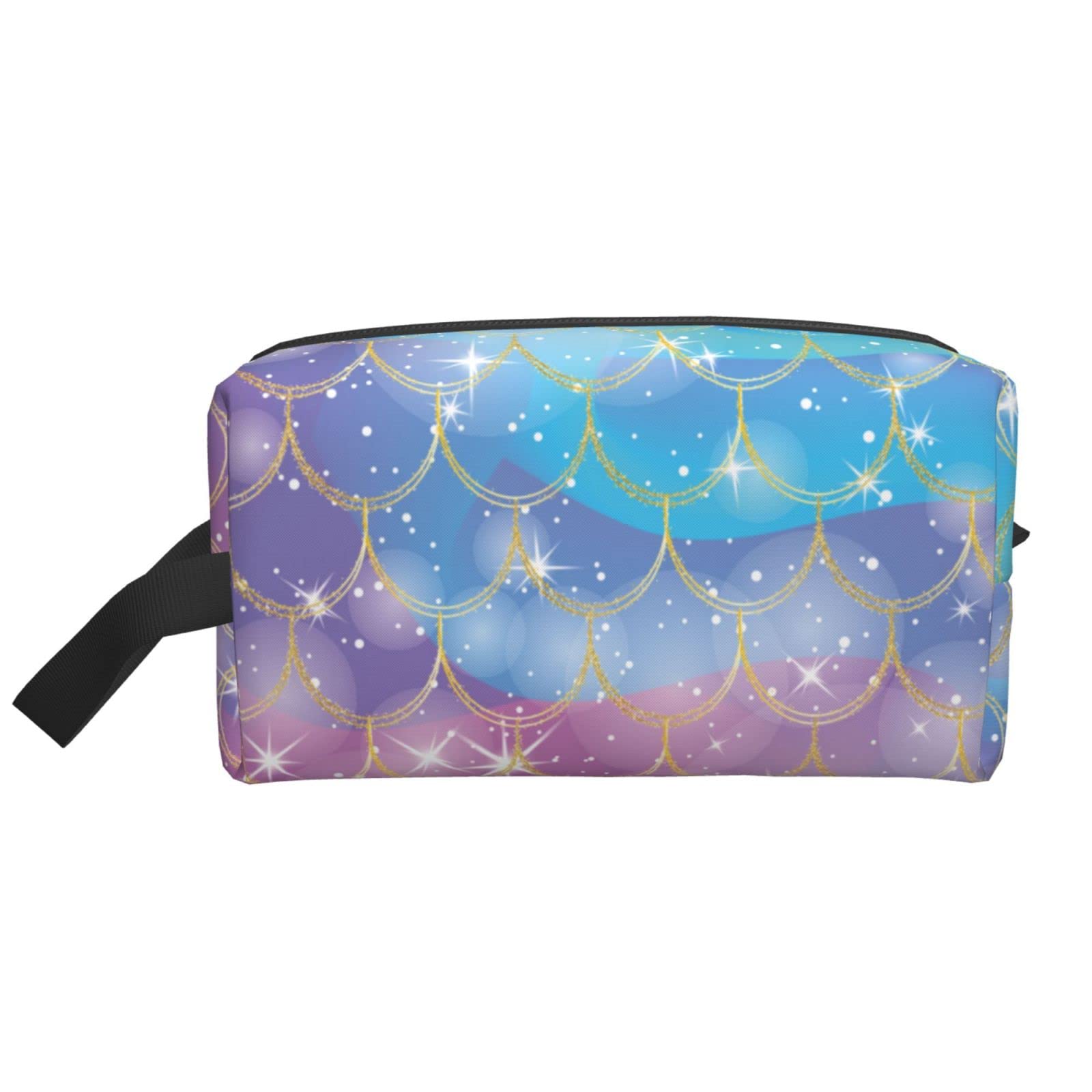 Mermaid Makeup Bag - Large Cosmetic Organizer for Women & Girls | Travel & Daily Use
