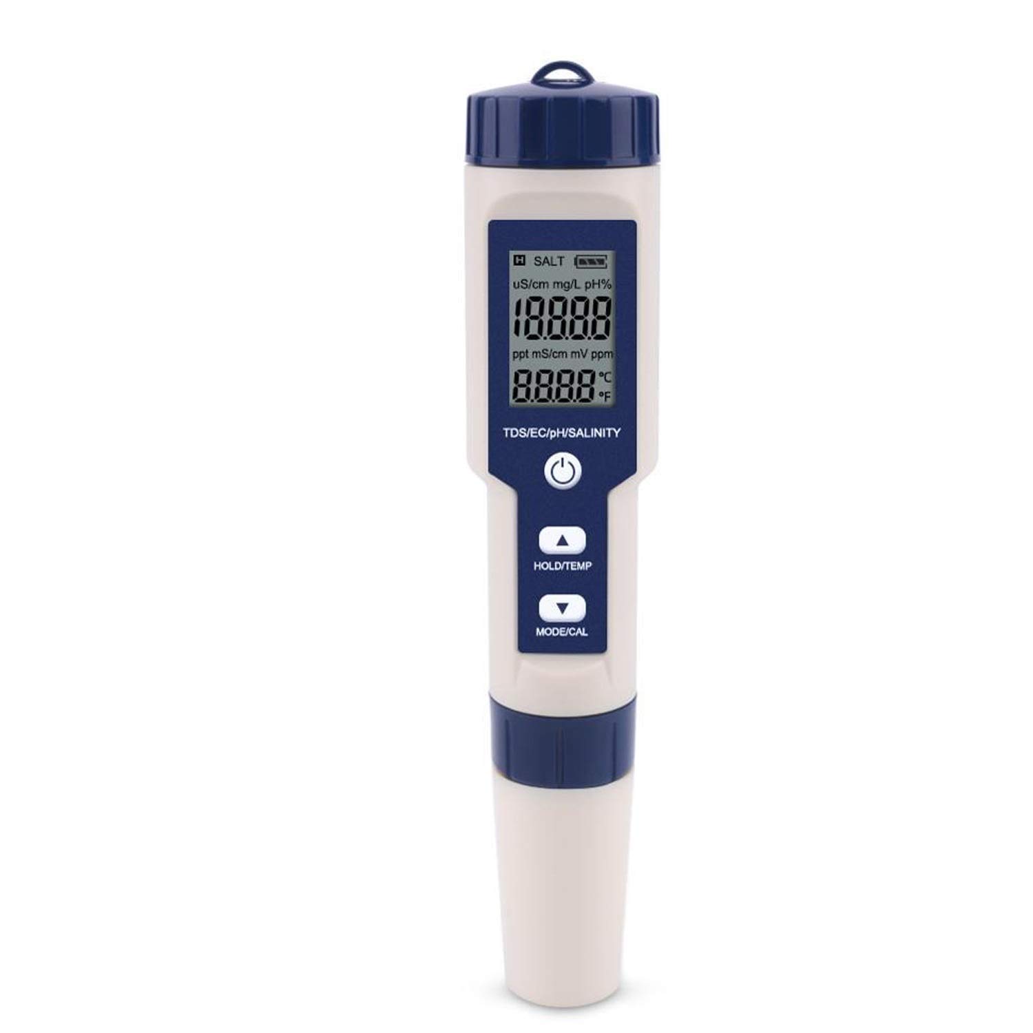 5-in-1 Digital Water Quality Tester - High Precision TDS/EC/PH/Salinity/Temperature Meter for Pools, Drinking Water, Aquariums & Hydroponics | Multi-Function Water Testing Kit for Home, Lab & Outdoor Use