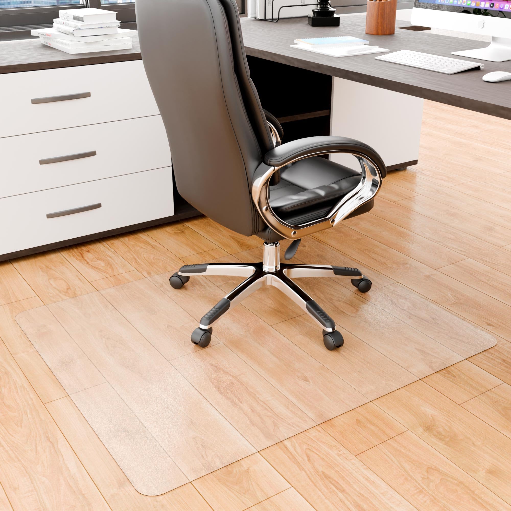 40' x 48' Hard Floor Protector Mat for Rolling Chairs - Non-Slip Office Chair Mat for Hardwood Floors - Easy Glide Desk Mat for Home & Office Workspaces (Rectangle)