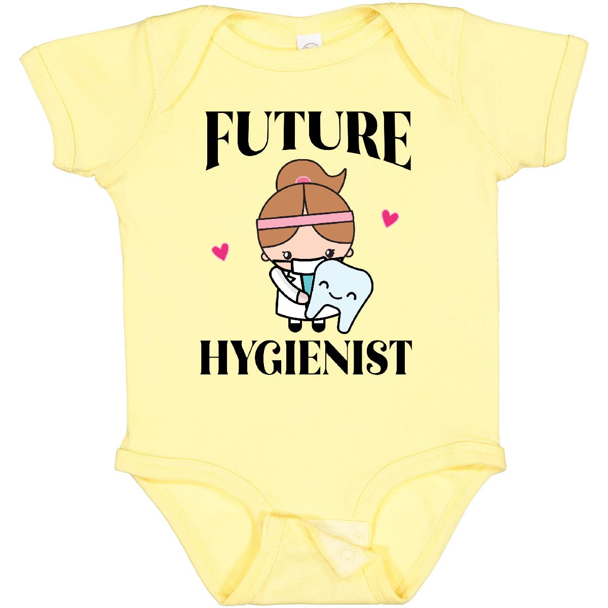 Inktastic Cute Dental Hygienist Baby Girl Bodysuit - Soft Cotton Onesie for Infants & Toddlers - Perfect Gift for Dentist's Daughter or Baby Shower