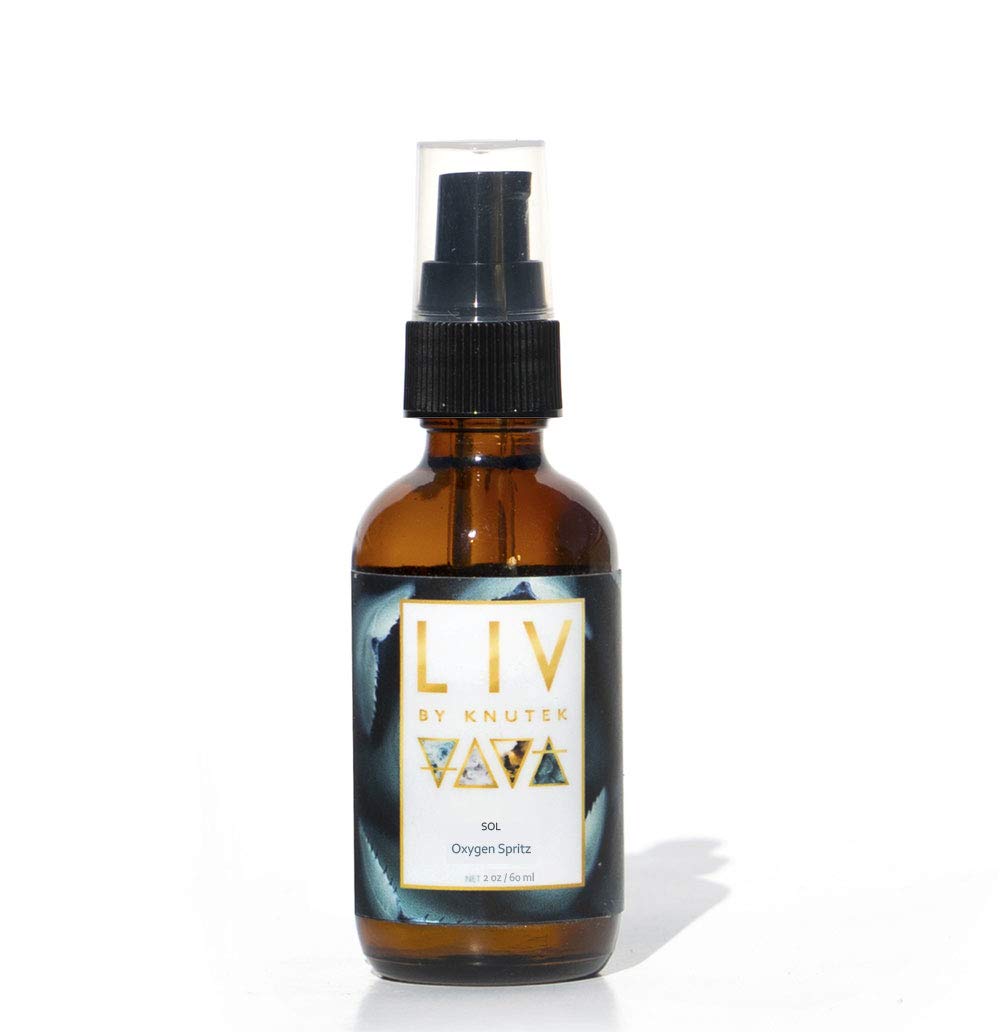 LIV by kNutek Oxygen Spritz Sun Protection SPF (SOL) - 2 oz (60 ml) | Hydrating Face Mist with UV Protection for Daily Skincare & On-The-Go Use