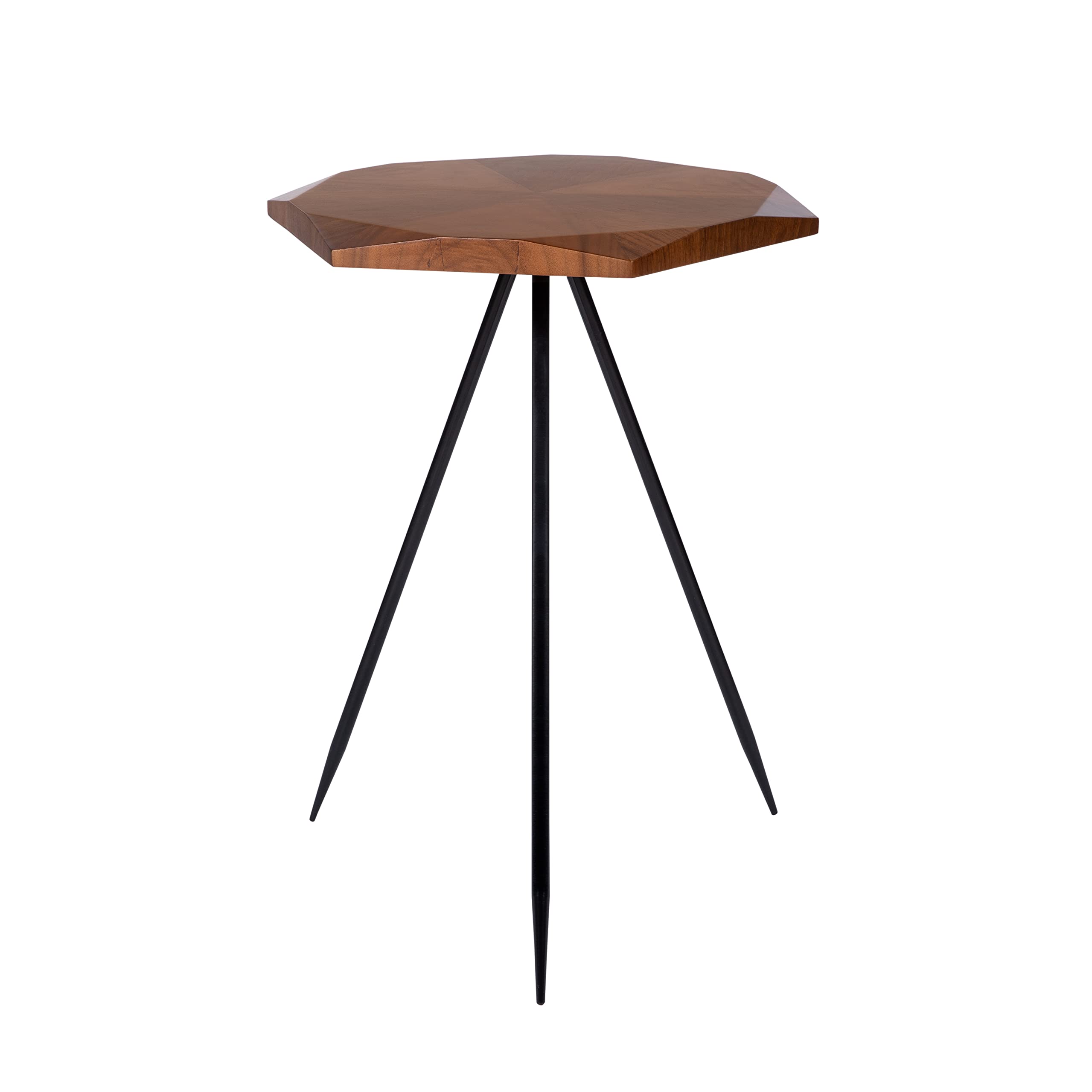 Premium Urban Nouk Side Table with Walnut Top & Iron Legs - Modern Coffee Table, Nightstand, or End Table - Easy Assembly - Perfect for Living Room, Bedroom, or Office - Florence Collection