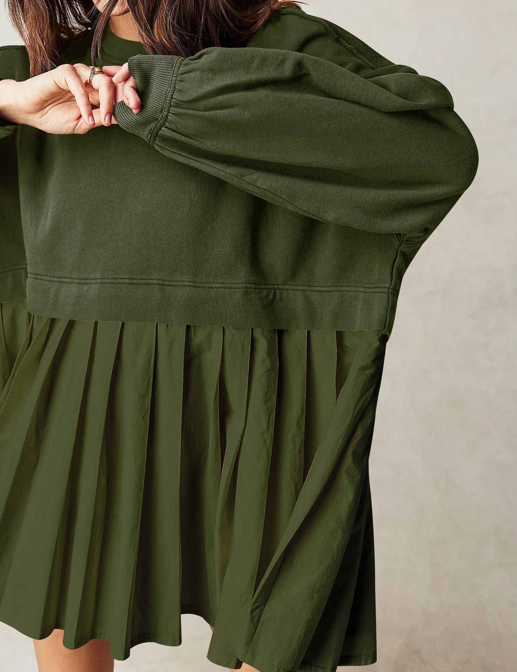 Ugerlov Women's Oversized Sweatshirt Dress - Long Sleeve Crewneck Pullover Top with Relaxed Fit | Casual Loungewear, Streetwear Fashion, Cozy Mini Dress for Fall & Winter