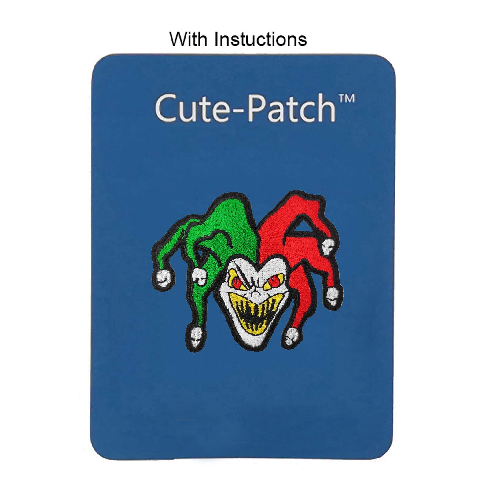 Halloween Horror Joker Clown Embroidered Iron-On Patch - Spooky Costume Accessory for Cosplay, Jackets & Backpacks