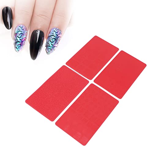4pcs 3D Relief Nail Stamping Templates Set - Soft Silicone Nail Art Stencil Mold for DIY Manicure | Professional Nail Printing Tools for Salon & Home Use