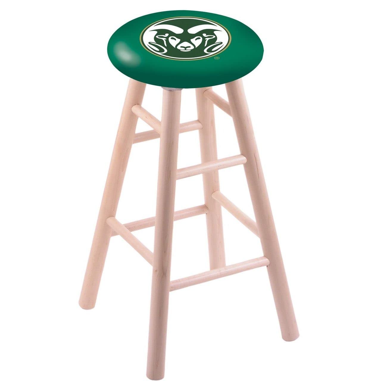 Holland Bar Stool Co. Natural Maple Wood Bar Stool with Colorado State Seat - Rustic Home Bar, Kitchen Island & Pub Style Seating Furniture