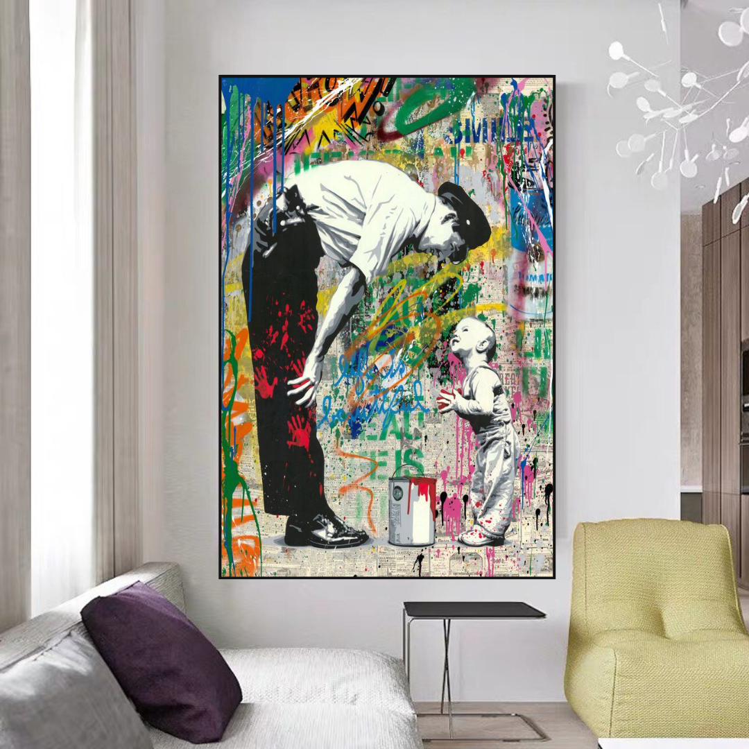 Banksy Life is Beautiful Wall Art Print - Street Art Canvas Poster for Home & Office Decor - Perfect for Living Room, Bedroom, or Gift