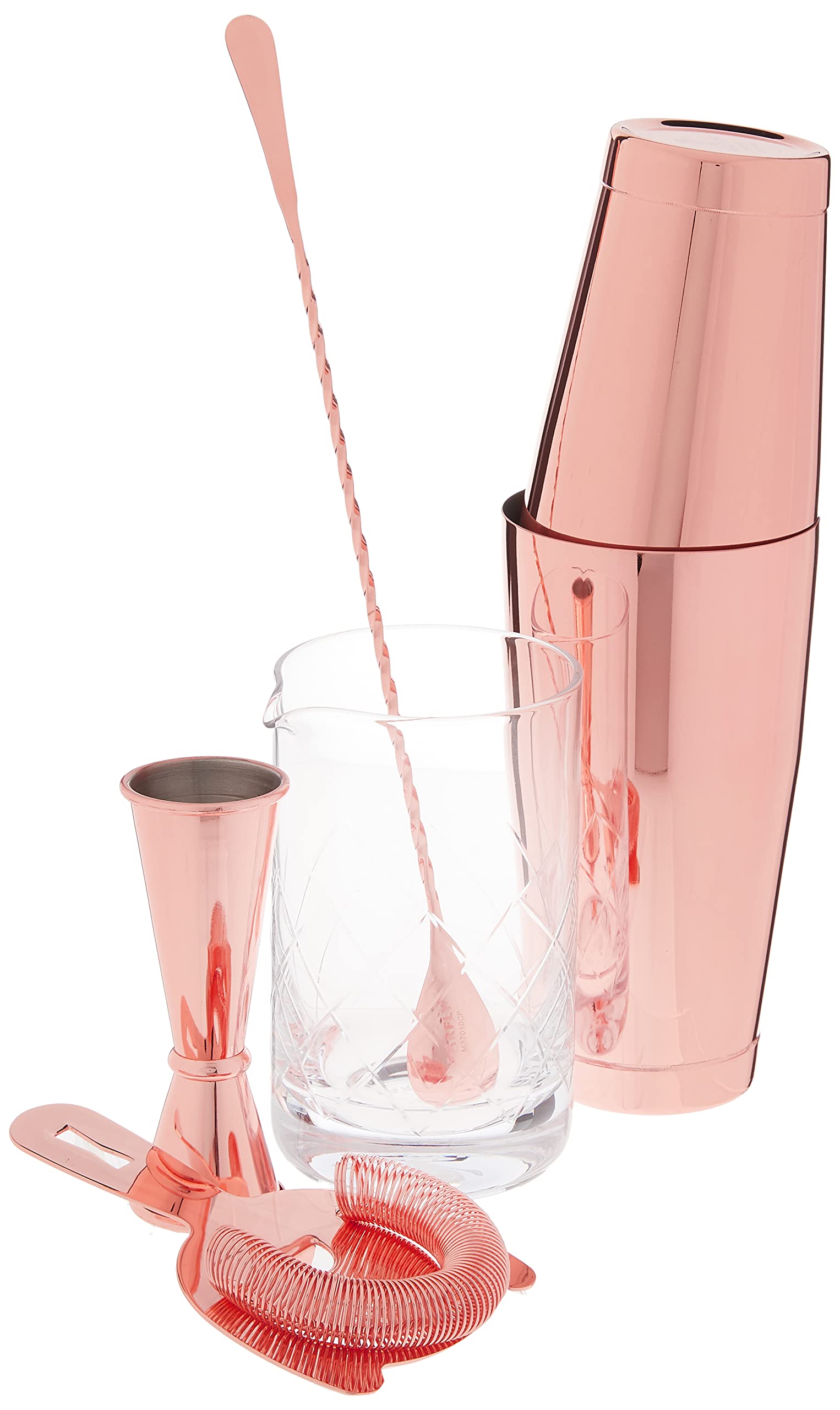 Premium Barfly Essential Deluxe Copper Cocktail Mixing Kit - M37131CP - Perfect for Home Bars, Professional Bartending & Cocktail Parties