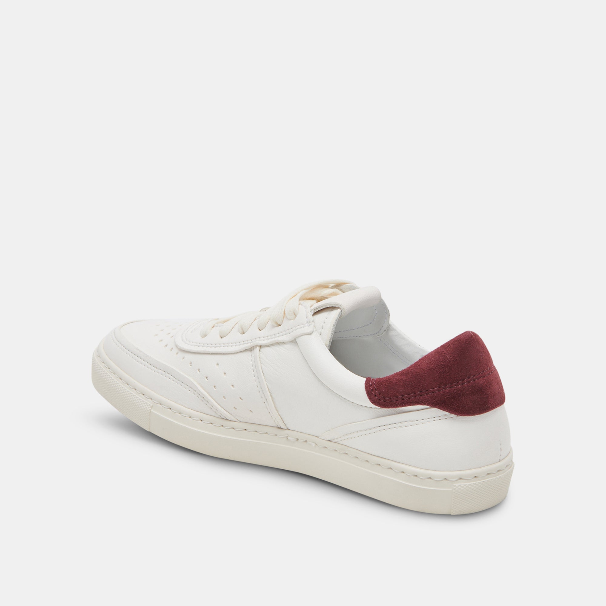 Boden White & Maroon Leather Sneakers - Stylish & Comfortable Casual Shoes for Men & Women | Perfect for Walking, Running & Everyday Wear