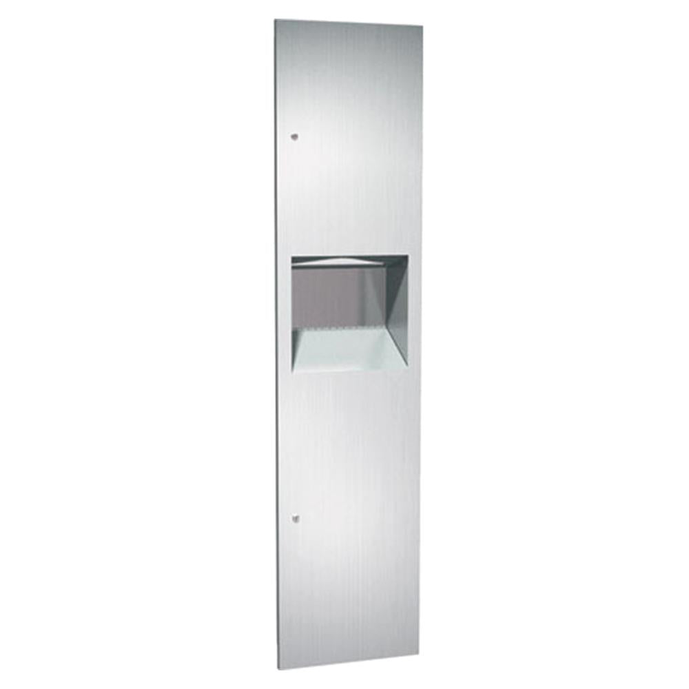 Simplicity 2-Ply Paper Towel Dispenser with Removable Waste Receptacle - Semi-Recessed Satin Finish for Restrooms, Kitchens & Commercial Use