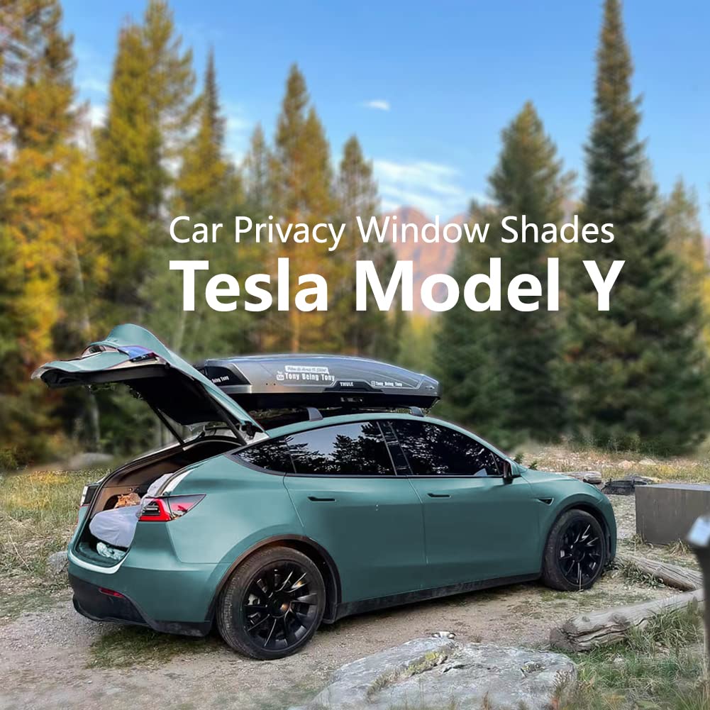 Tesla Model Y Camping Privacy Curtains - 8-Piece UV Blocker Sunshade Set | Upgraded 4-Layer Foldable Material, 100% Fit | Perfect for Tesla Camping, Road Trips & Outdoor Privacy Protection