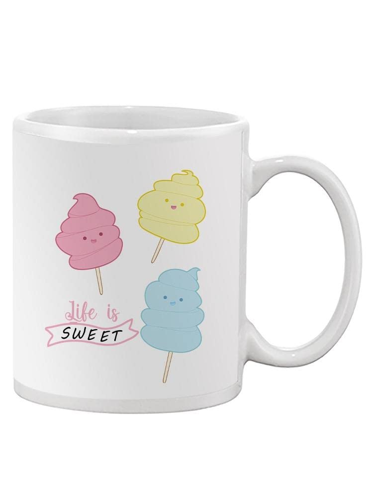 Life Is Sweet Candy Mug - Fun & Colorful Coffee Cup for Hot Drinks - Perfect for Gifts, Office Use & Cozy Mornings at Home