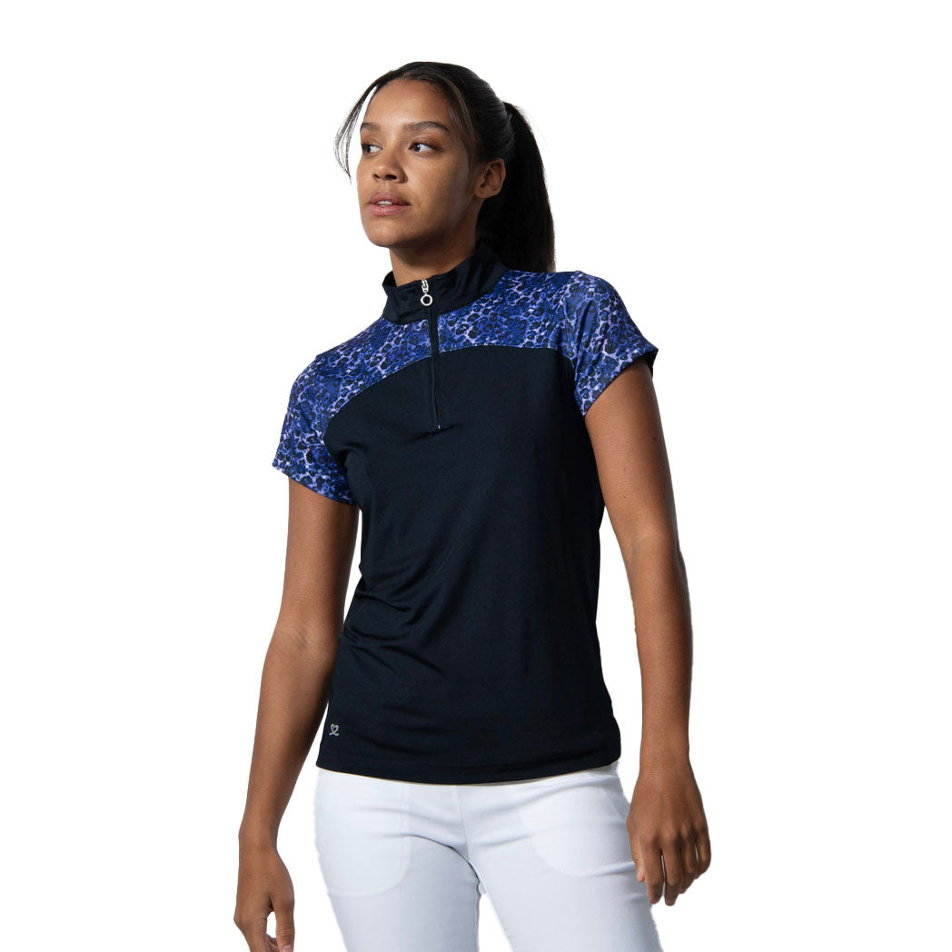 Andria 1/2 Zip Cap Sleeve Women's Golf Polo Shirt - Breathable Moisture-Wicking Performance Top for Golf, Tennis & Outdoor Sports