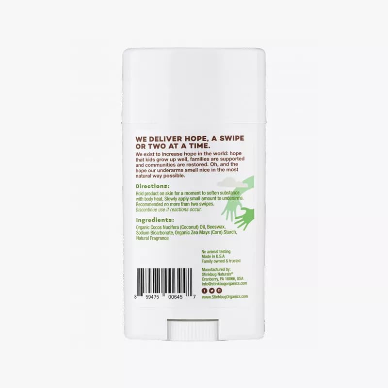 Natural Organic Deodorant Stick with Cedar & Eucalyptus - Aluminum Free, Coconut Oil & Beeswax Formula - 2.1oz by Stinkbug Naturals | Fresh All-Day Protection for Workouts, Travel & Daily Use