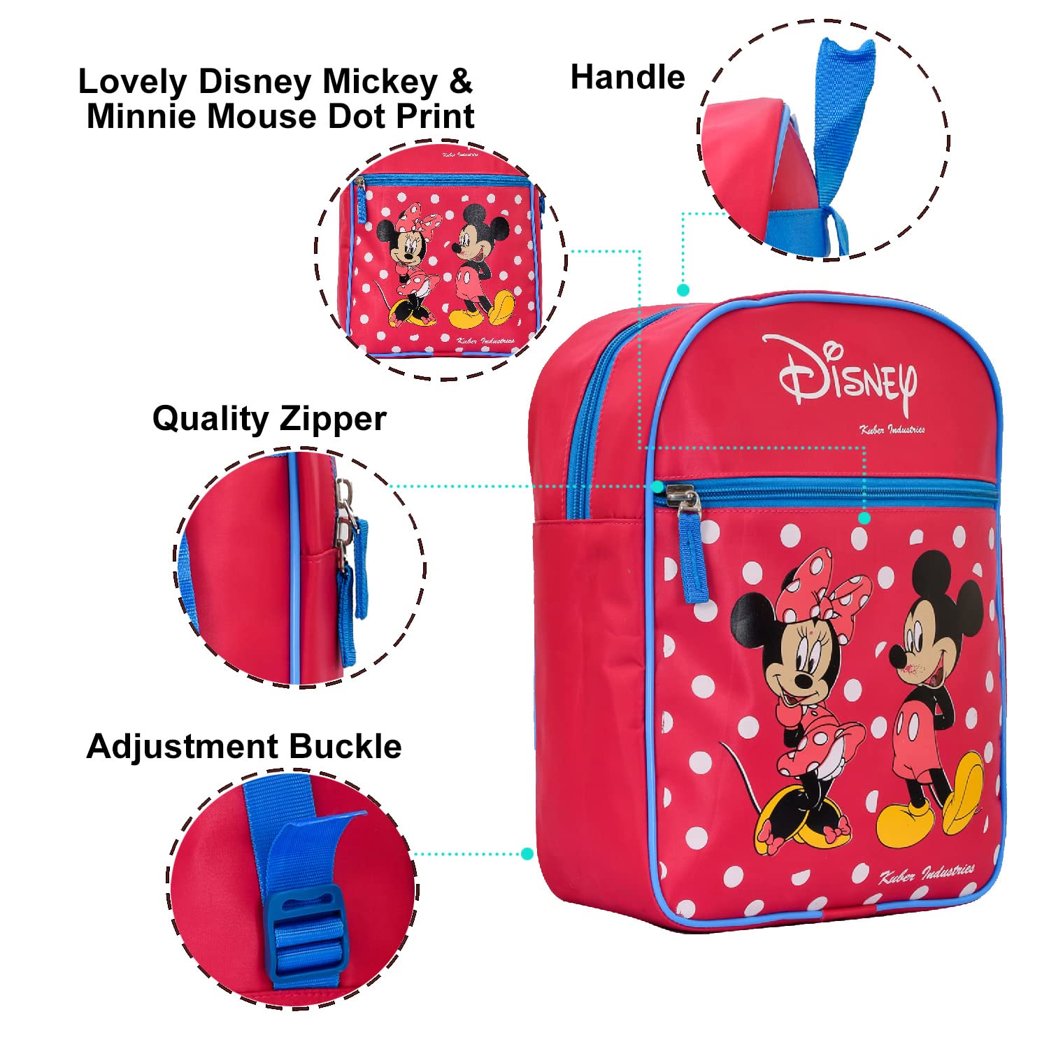 Disney Mickey Mouse Backpack for Kids - Pink School Bag with 2 Compartments | Cute Bookbag for Boys & Girls | Perfect for Elementary School, Daycare & Travel