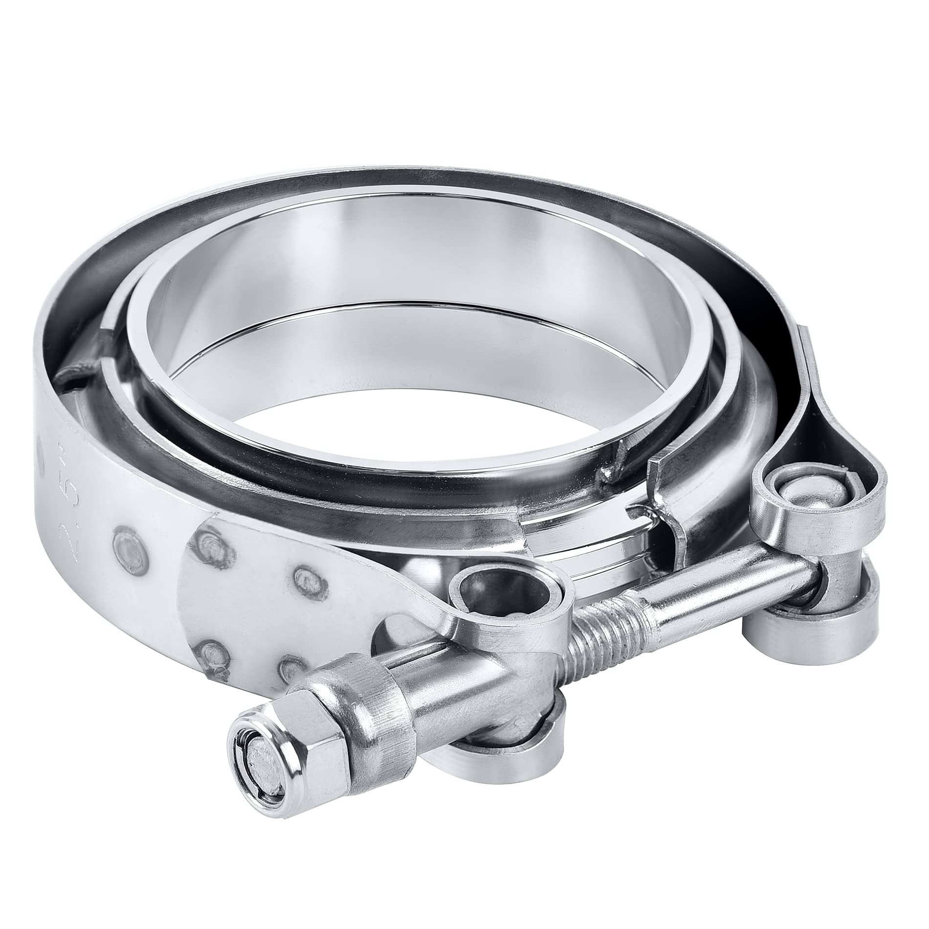 EVIL ENERGY 3.0 Inch V Band Clamp - Stainless Steel Exhaust Clamp with Flange Flat Mild Steel - Perfect for Turbocharger & Performance Exhaust Systems