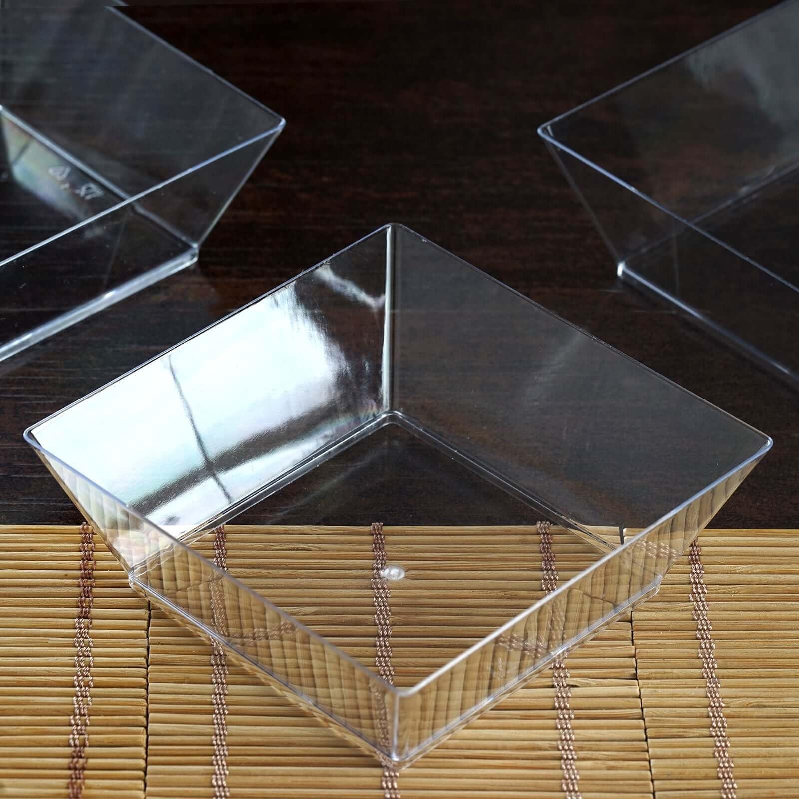 12-Pack 10oz Clear Square Disposable Plastic Bowls - Perfect for Weddings, Parties, Banquets & Home Use | Great for Salads, Desserts, Cereals & Soups | Durable Dinnerware for Picnics, Restaurants & Outdoor Events