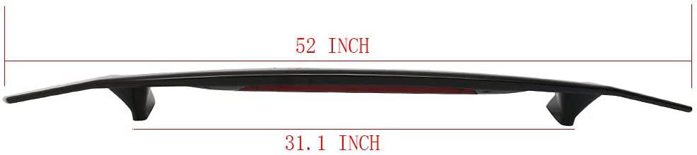 Universal 2 Post ABS Gloss Black Spoiler Wing with LED Brake Light - 52 Inch Length for Cars, Trucks & SUVs - Enhances Aerodynamics & Style