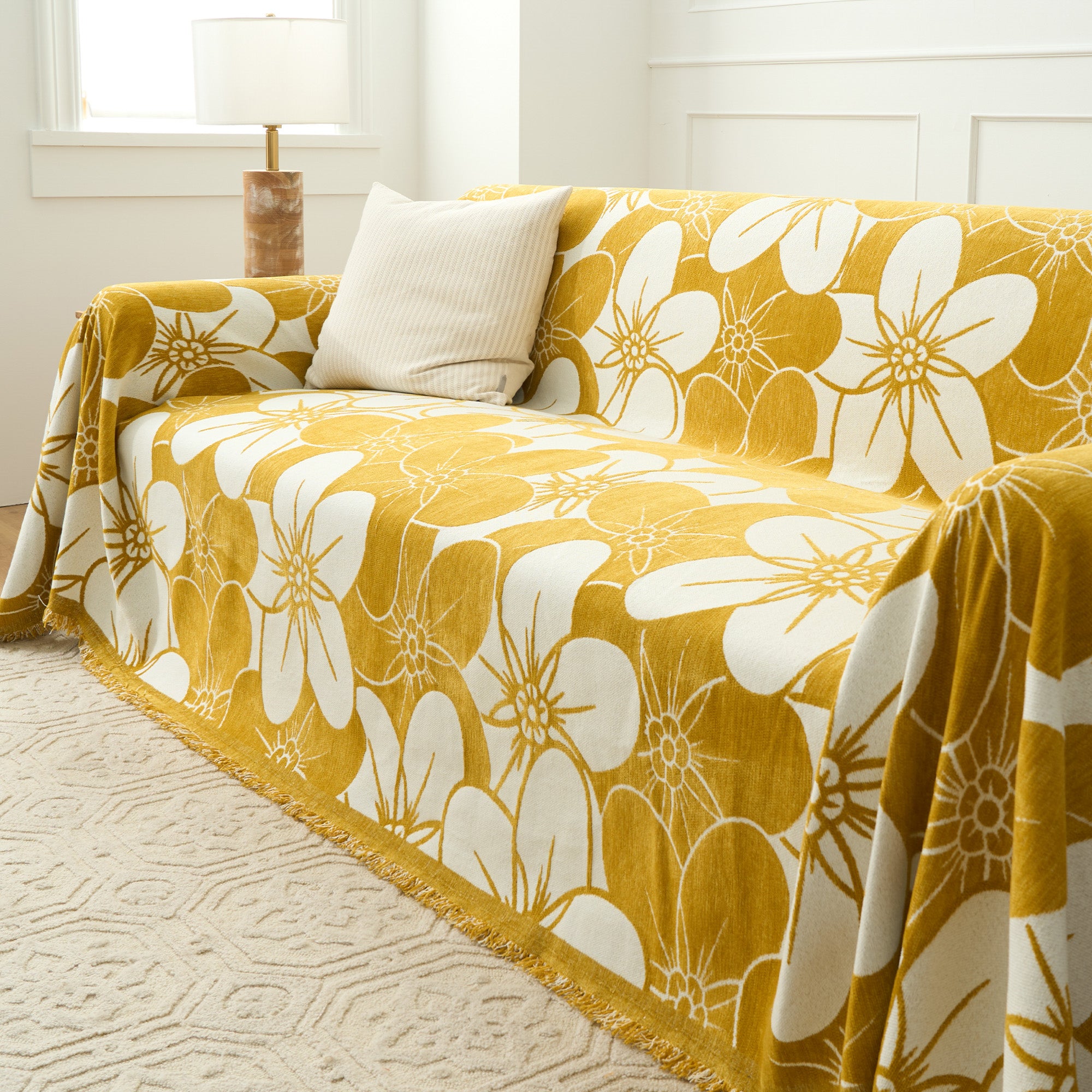 Bloom Elegance Sofa Cover - Premium Stretchable Furniture Protector for Couches, Loveseats & Sectionals - Perfect for Living Room, Family Room & Home Decor