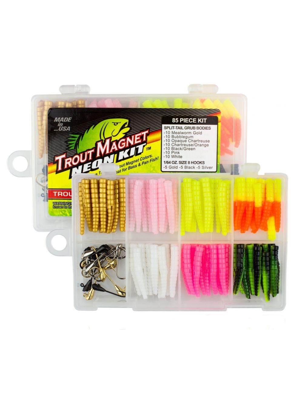 Leland Lures Trout Magnet Neon Kit - Best Fishing Bait for Trout, Bass & Panfish | Freshwater & Ice Fishing Gear
