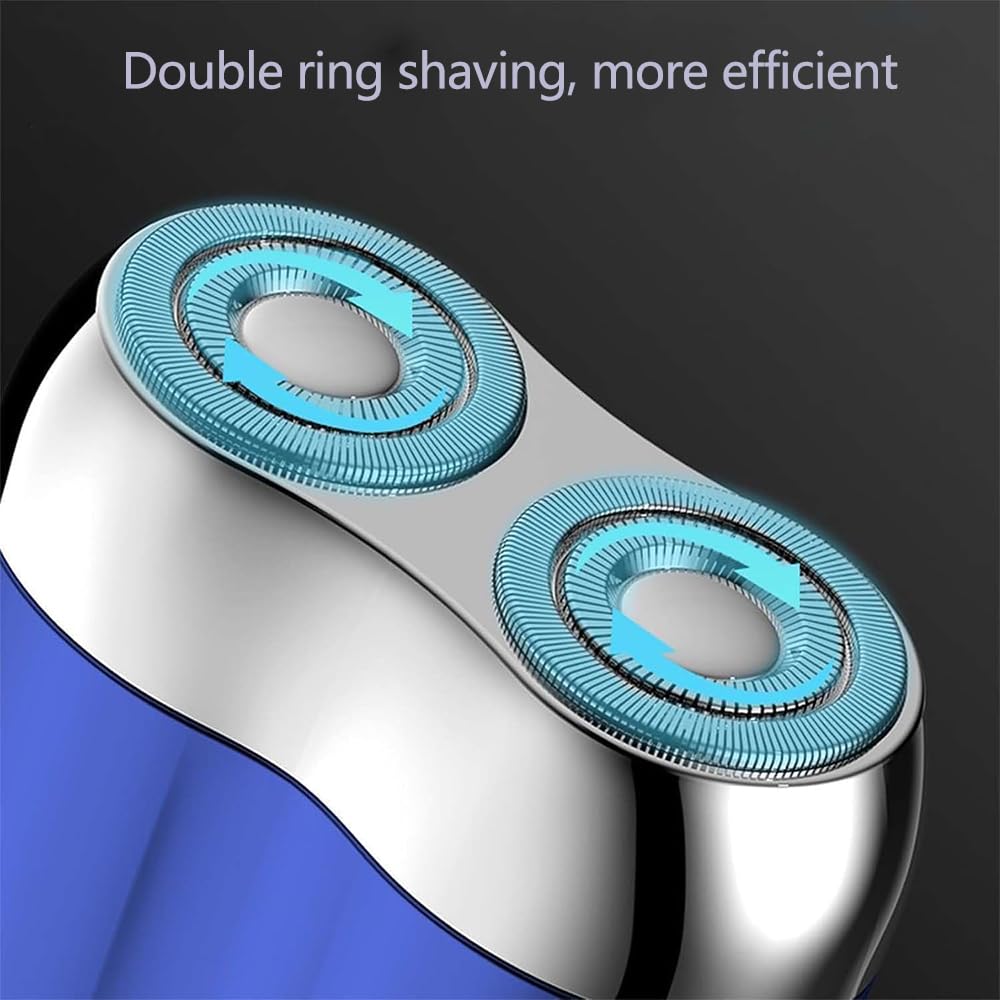 Jacooba Electric Razor for Men - Mini Dual Head Rechargeable Waterproof Shaver with Washable Design - Portable Travel & Gym Shaver (Grey) - Perfect for Home, Office & On-the-Go Grooming