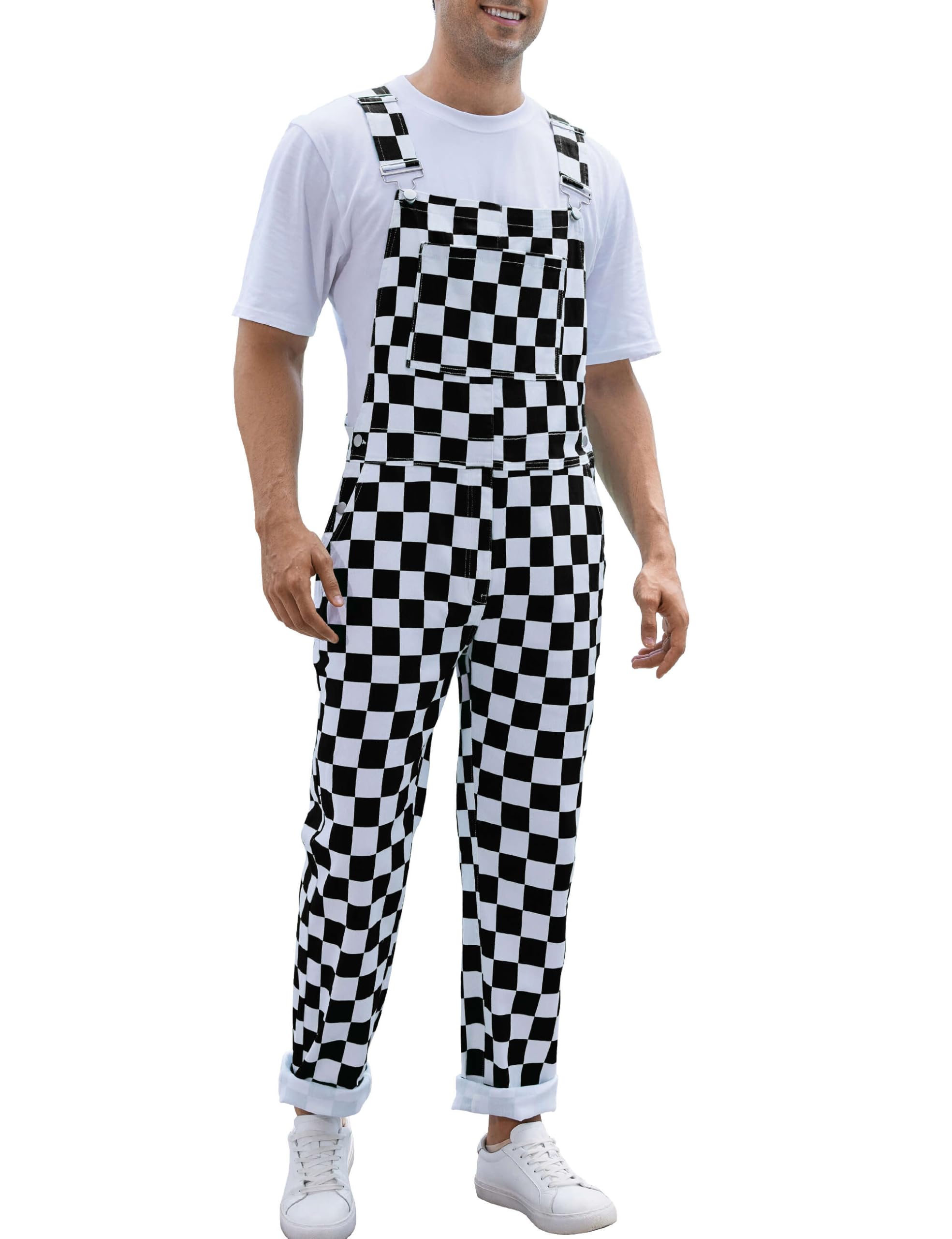 Stretch Denim Bib Overalls for Men & Women - Adjustable Shoulder Straps, Straight Leg Jumpsuit - Perfect for Casual Wear, Work, and Outdoor Activities