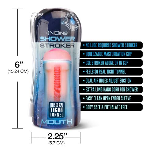 Happy Ending Shower Stroker Mouth - Waterproof Male Masturbator for Sensual Pleasure - Perfect for Shower, Bath & Solo Play