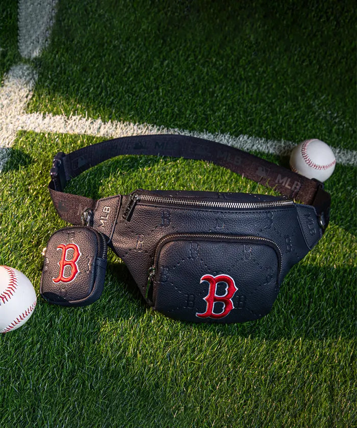 MLB Leather Sport Fanny Pack for Men & Women - Adjustable Waist Bag for Running, Hiking, Travel - Stylish & Durable Crossbody Belt Bag