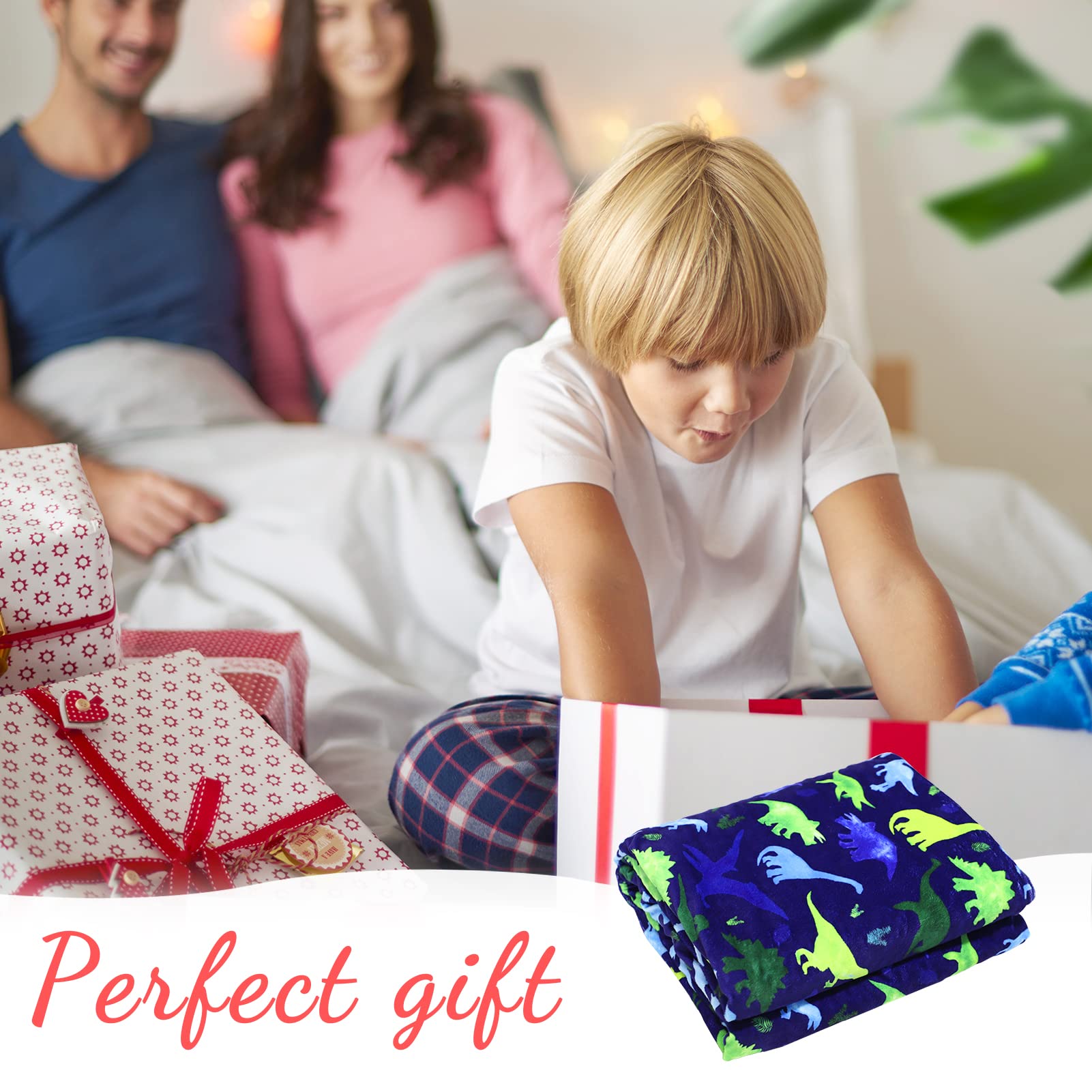 Soft Blue Dinosaur Baby Blanket for Boys & Toddlers - 50