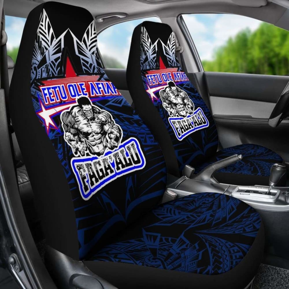 Premium American Samoa Polynesian Car Seat Covers - Fetu Ole Afiafi Design (Model 105905) | Durable & Stylish Protection for Cars, Trucks & SUVs | Perfect for Travel, Commuting & Tropical-Themed Vehicles