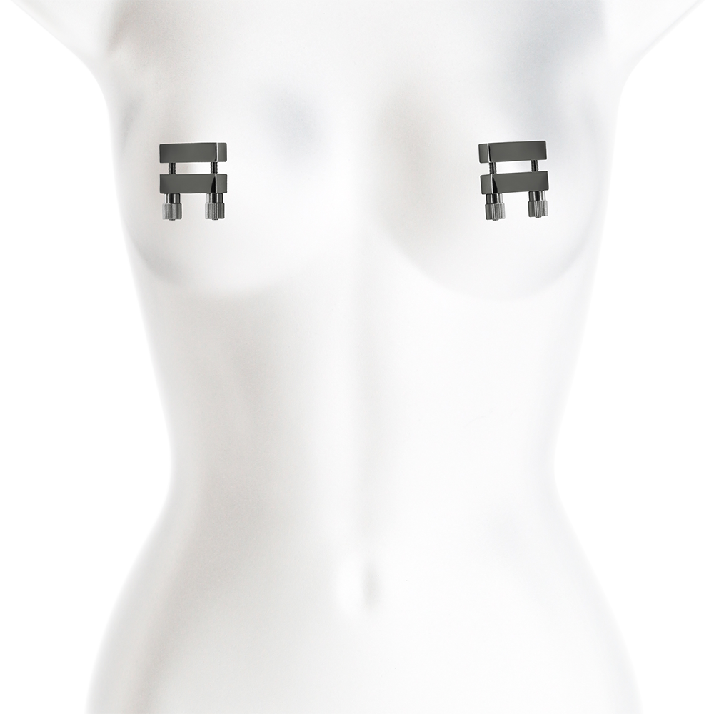 Premium Metal Weighted Nipple Clamps with Adjustable Vice Bar - BDSM Bondage Accessories for Sensual Play & Couples Intimacy