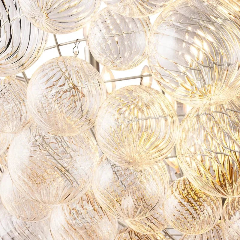Tammy Round Glass Ball Chandelier 56 - Modern Crystal Ceiling Light Fixture for Dining Room, Living Room & Bedroom | Elegant Lighting Decor for Home & Office Spaces