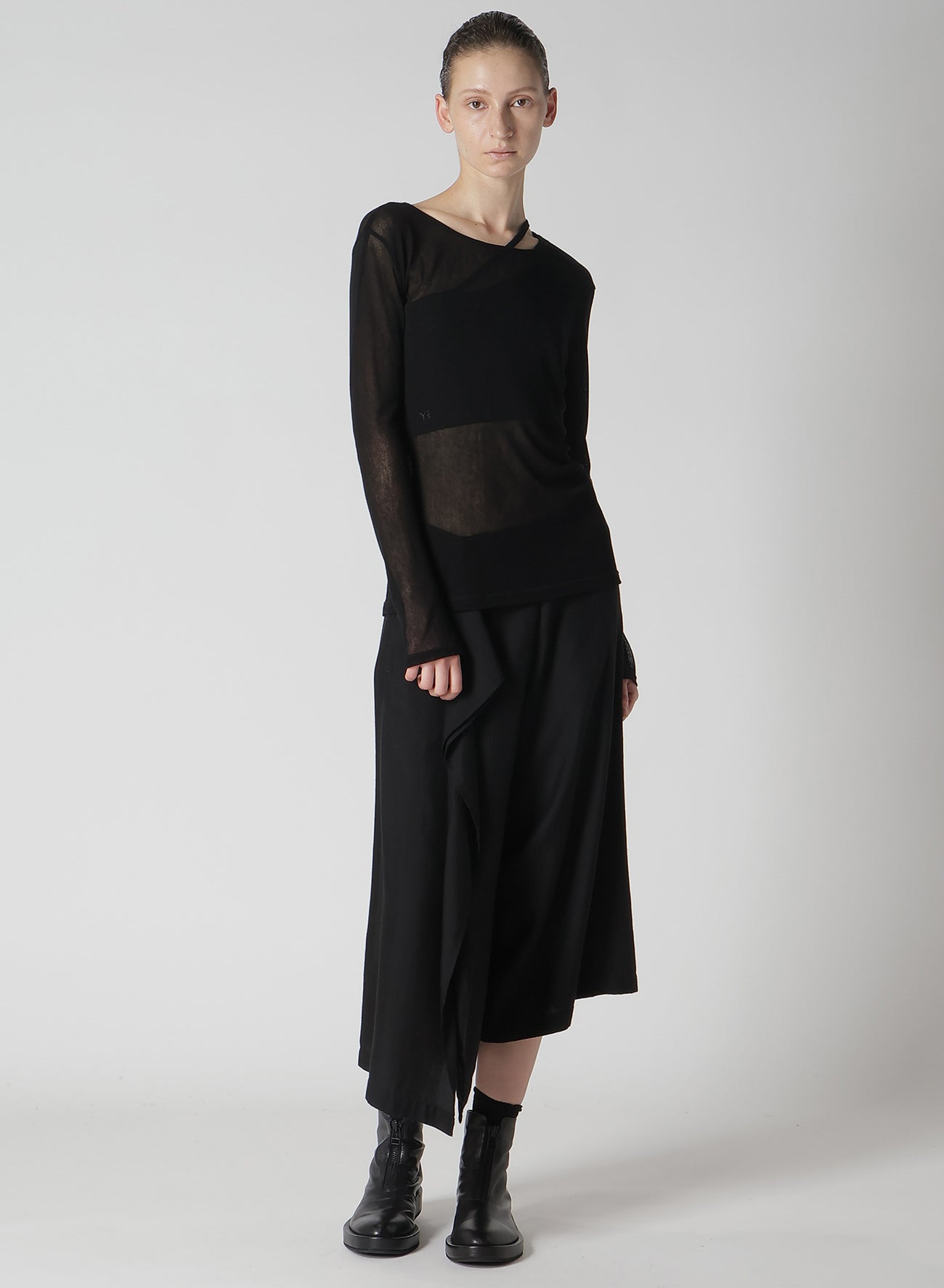 Breathable Cellulose Tulle Wide Neckline Long Sleeve Blouse - Elegant Women's Fashion Top for Party, Wedding & Special Occasions