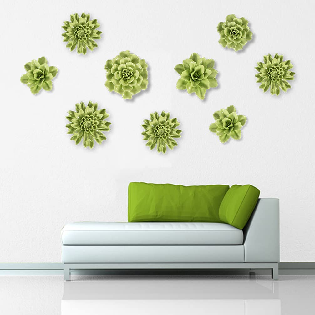 DOITOOL 3D Ceramic Flower Wall Decor - Handcrafted 3D Ceramic Floral Hanging Ornament for Home & Office Decoration | Perfect for Living Room, Bedroom, Kitchen, and Entryway Wall Decor