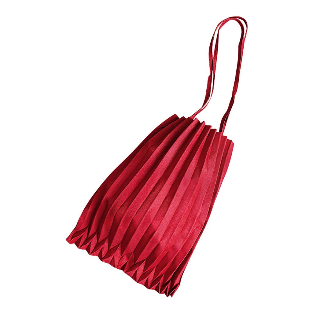 Trilanme Women's Candy Color Pleated Casual Canvas Tote Bag - Large Capacity Shoulder Bag for Shopping, Work & Travel (One Size, F)