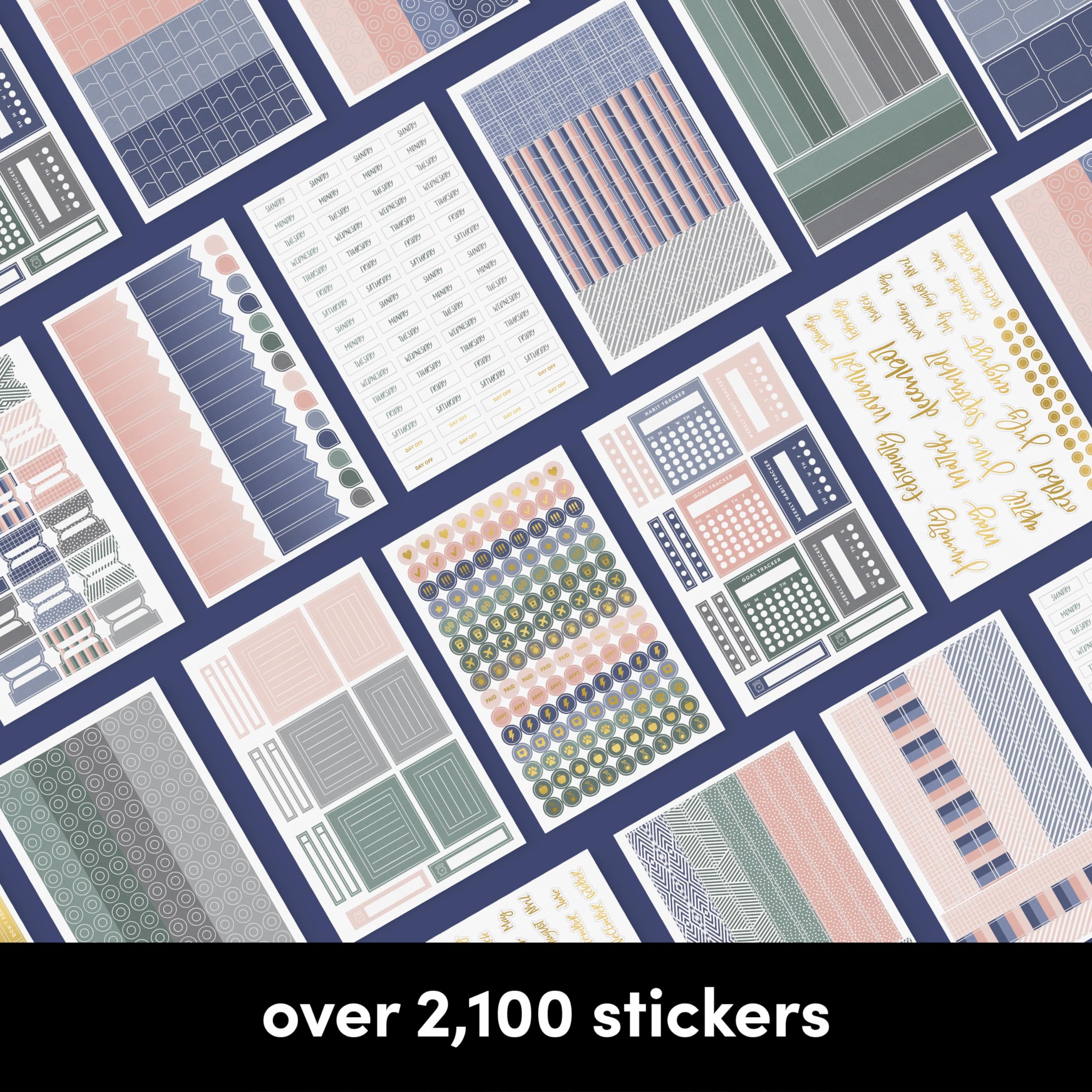 Premium PAPERAGE Planner Stickers - 40 Sheets with 2,100+ Neutral & Gold Foil Stickers for Bullet Journals, Calendars, Notebooks & DIY Planning - Perfect for Organization, Scrapbooking & Gift Decorating