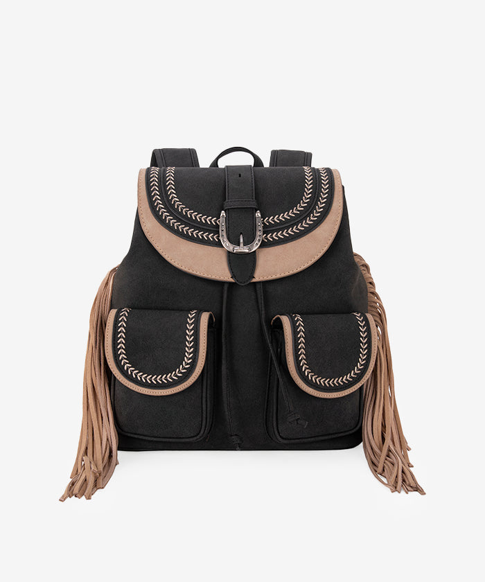 Montana West Fringe Backpack for Women - Stylish Leather Crossbody Purse with Tassel Details | Perfect for Travel, Work & Everyday Use