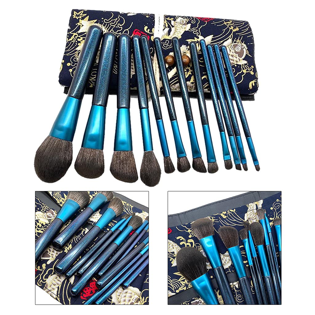 12-Piece Professional Makeup Brush Set with Pouch - Foundation, Blush, Eyeshadow & More - Perfect Gift for Mom, Girlfriend & Makeup Lovers - Ideal for Daily Makeup, Travel & Professional Use