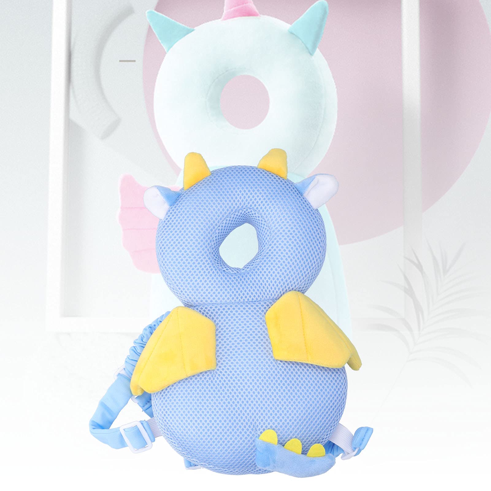 Cutulamo Baby Head Safety Pads - Lightweight Toddler Head Cushion for Bedroom (Little Flying Dragon Mesh Design) - Soft Protective Padding for Infants Learning to Walk & Crawling