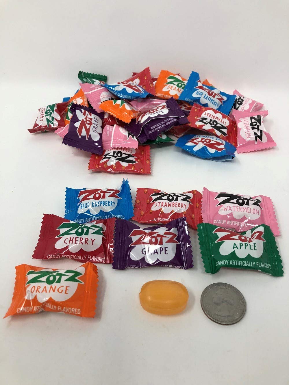 Bulk Zotz Candy - 2 Pounds Assorted Wrapped Sour Candy | Party Favors, Halloween Treats & Office Snacks