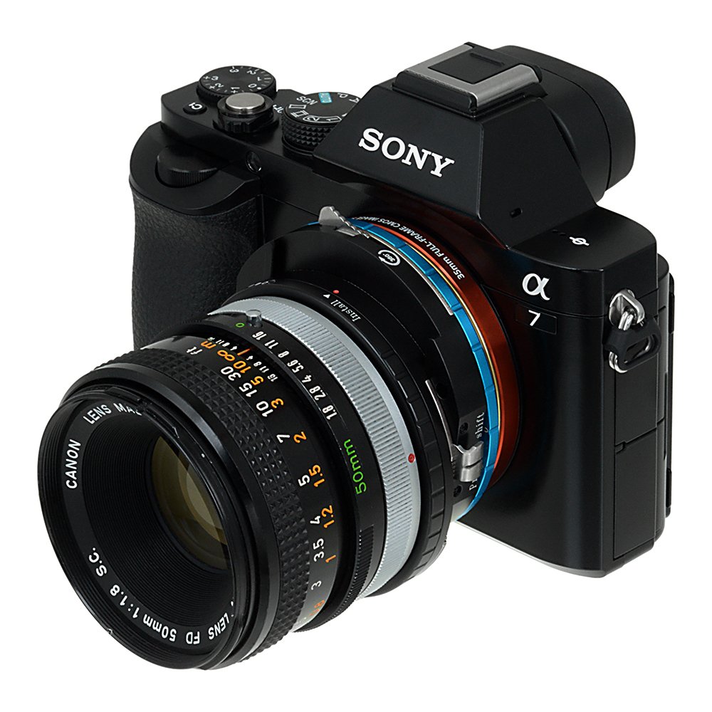Fotodiox Pro Shift Lens Mount Adapter - Canon FD/FL to Sony E-Mount Camera Converter - Perfect for Vintage Lens Photography & Videography