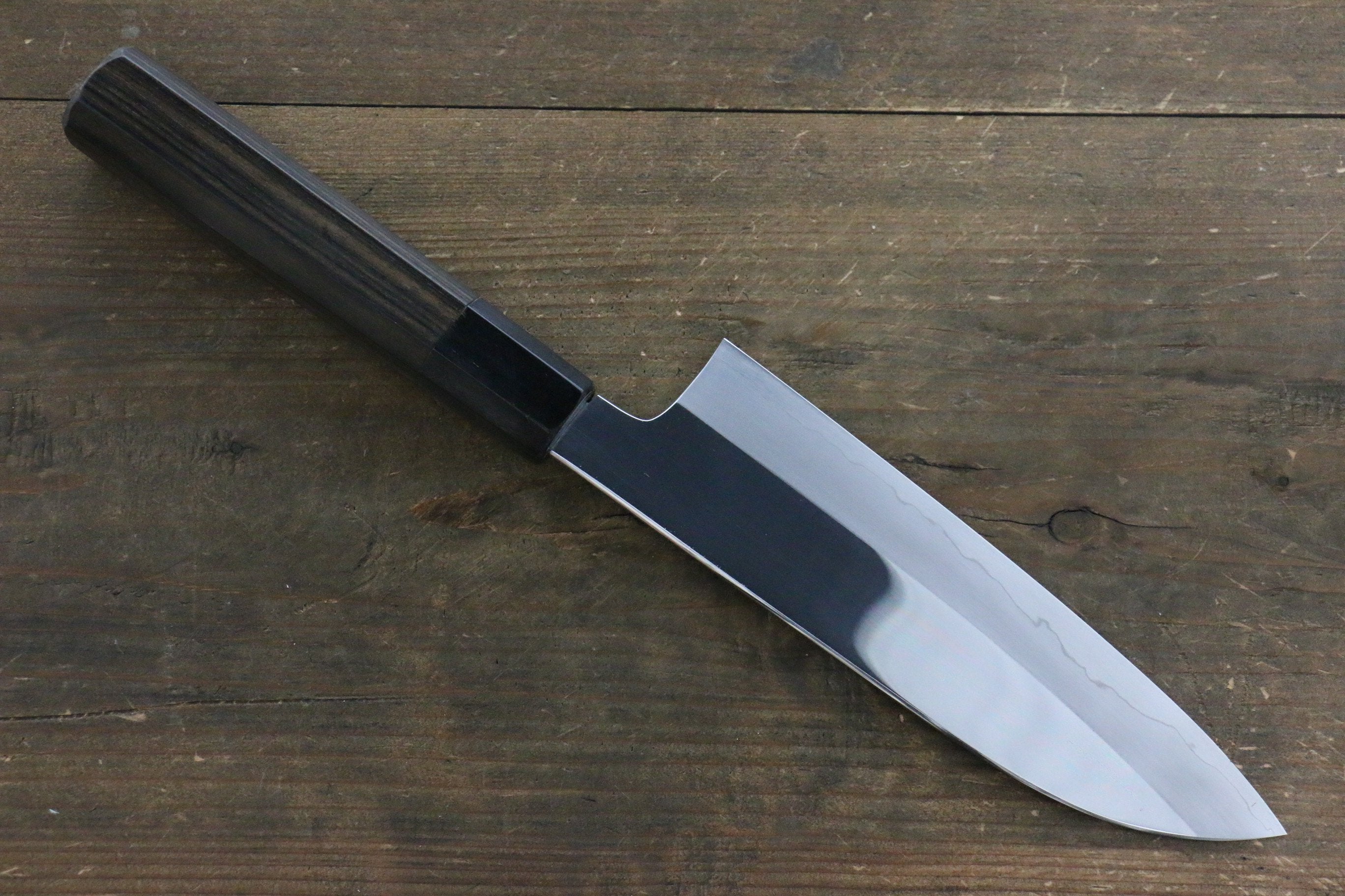 Premium Kikumori VG10 Santoku Knife 180mm - Japanese Chef Knife with Mirrored Finish & Ebony Handle - Perfect for Slicing, Dicing, and Chopping Vegetables, Meat, and Fish