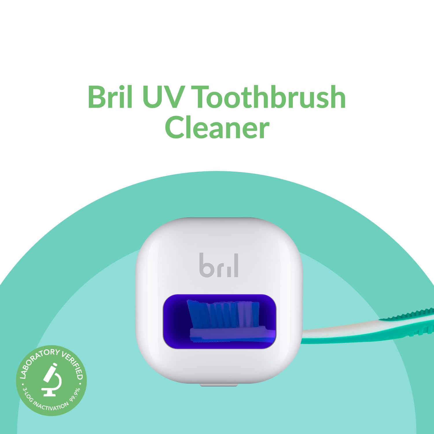Bril UV-C Toothbrush Sanitizer & Holder Set - Portable Magnetic Travel Case for Any Size Toothbrush (8 Pack, White/Black/Navy) | Home, Office & Travel Hygiene Essential