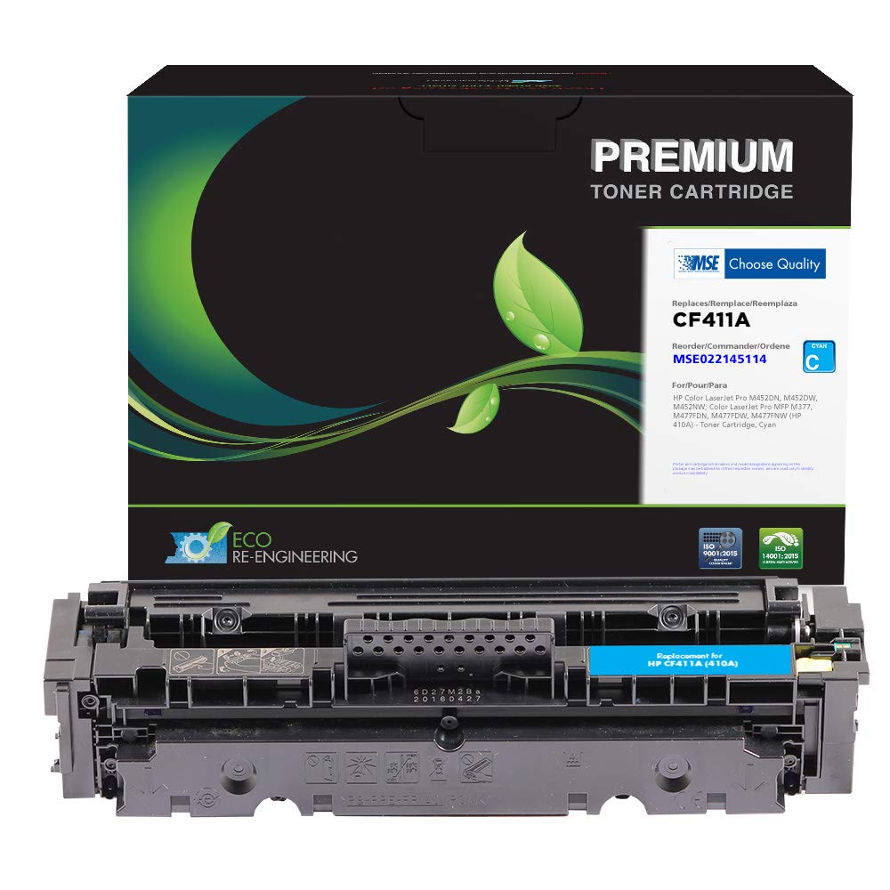 High-Quality MSE Remanufactured Toner Cartridge Replacement for HP CF411A (HP 410A) - Cyan | Compatible with HP Printers | Perfect for Home & Office Printing Needs