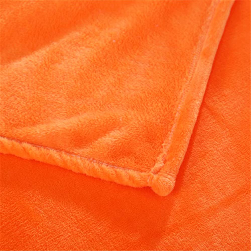 Soft Fleece Blanket Queen Size - Solid Flannel Plush Microfiber Bed Blanket | Lightweight & Cozy for Bed, Sofa, Couch & Travel | Perfect for Winter Nights, Movie Time & Camping - Orange